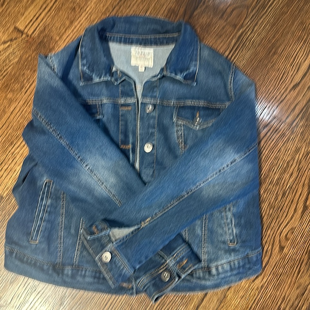 Torrid women’s Jean denim blue stretch Y2K jacket size 14/16 - Picture 5 of 8